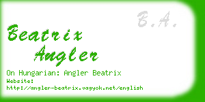 beatrix angler business card